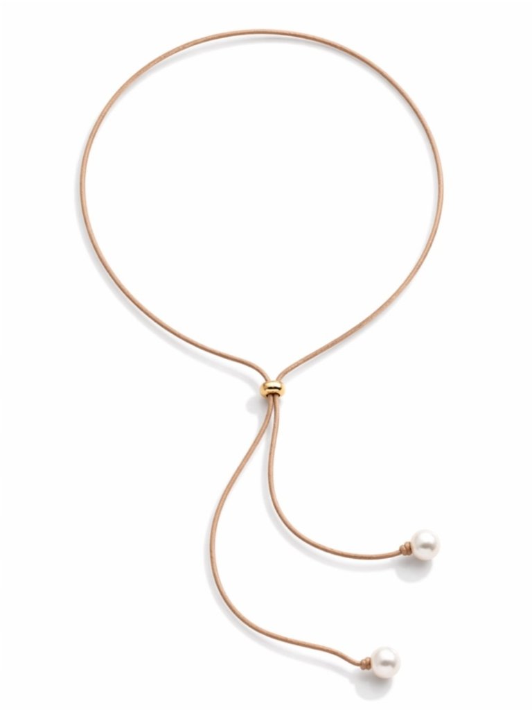 New! Gold Pearl Lariat Necklace (3023) Nwot